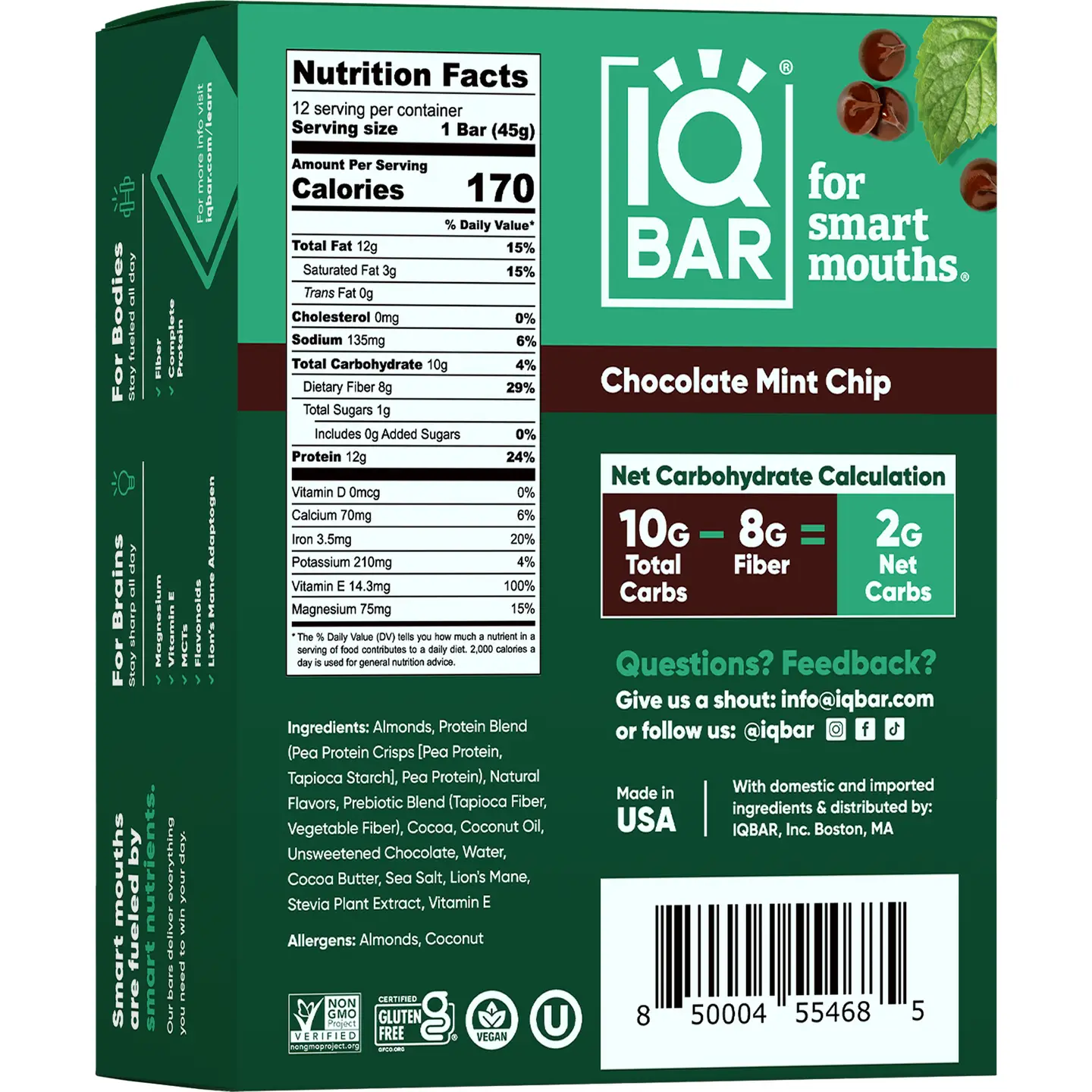 Chocolate Mint Chip | Brain + Body Keto Protein Bars