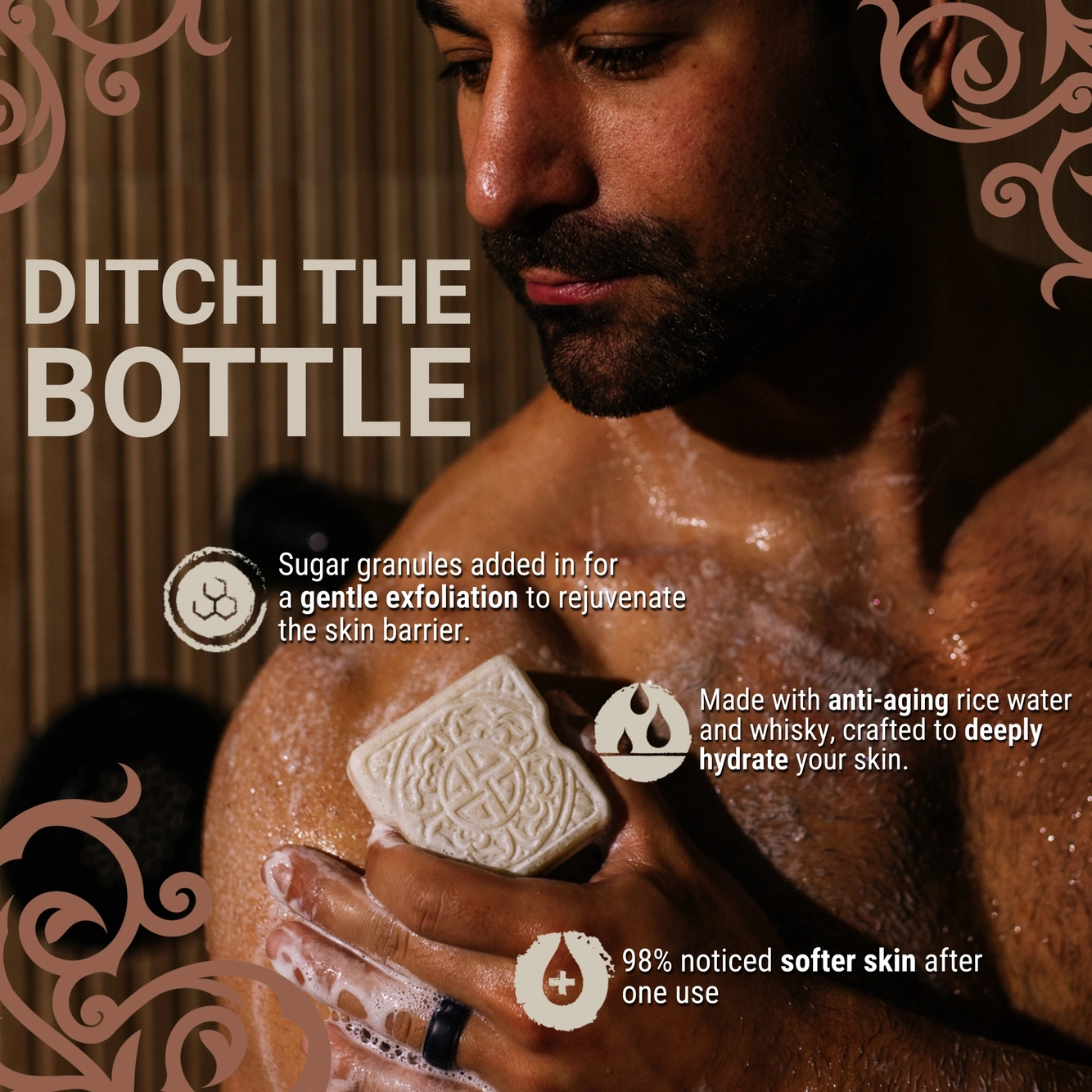 LIMITED Men's Body Scrub Bar | Aged Sandalwood