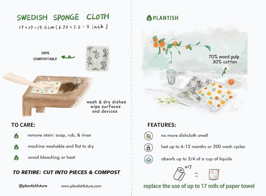 Cloudy Melody - Set of 3 Swedish Sponge Cloth Set