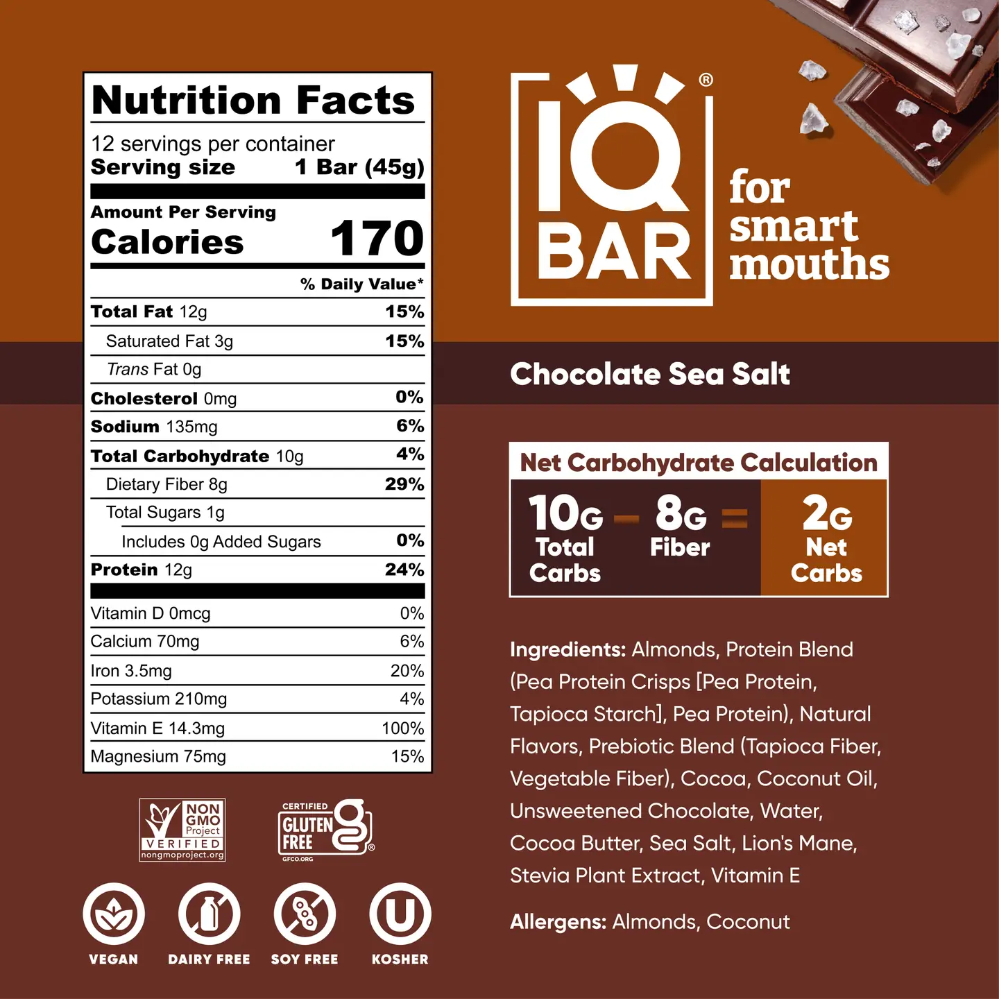 Chocolate Sea Salt | Brain + Body Keto Protein Bars