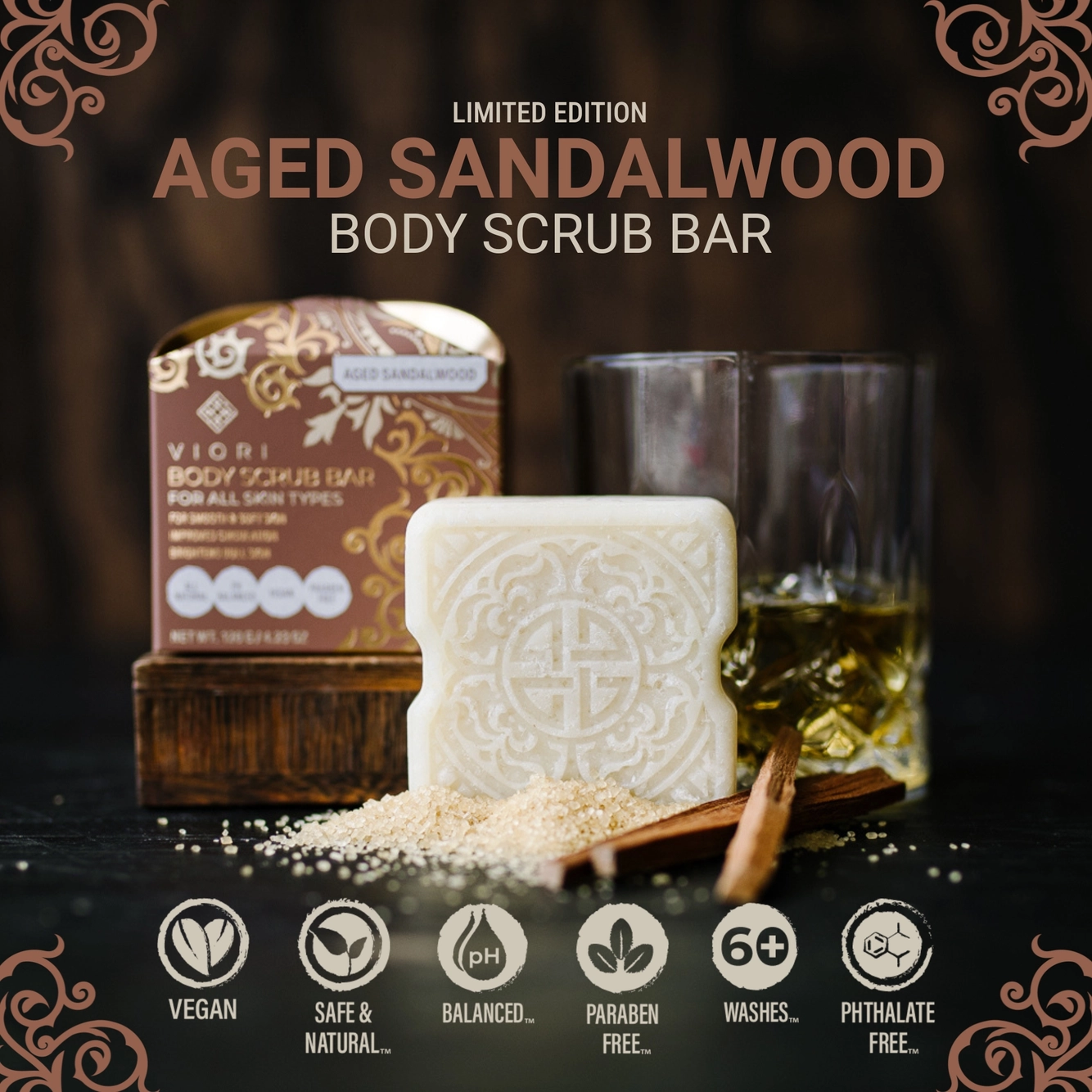 LIMITED Men's Body Scrub Bar | Aged Sandalwood