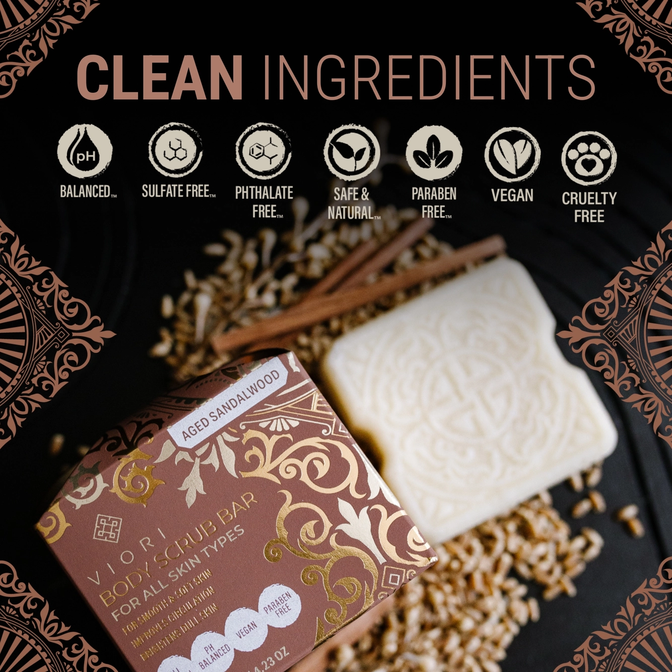LIMITED Men's Body Scrub Bar | Aged Sandalwood