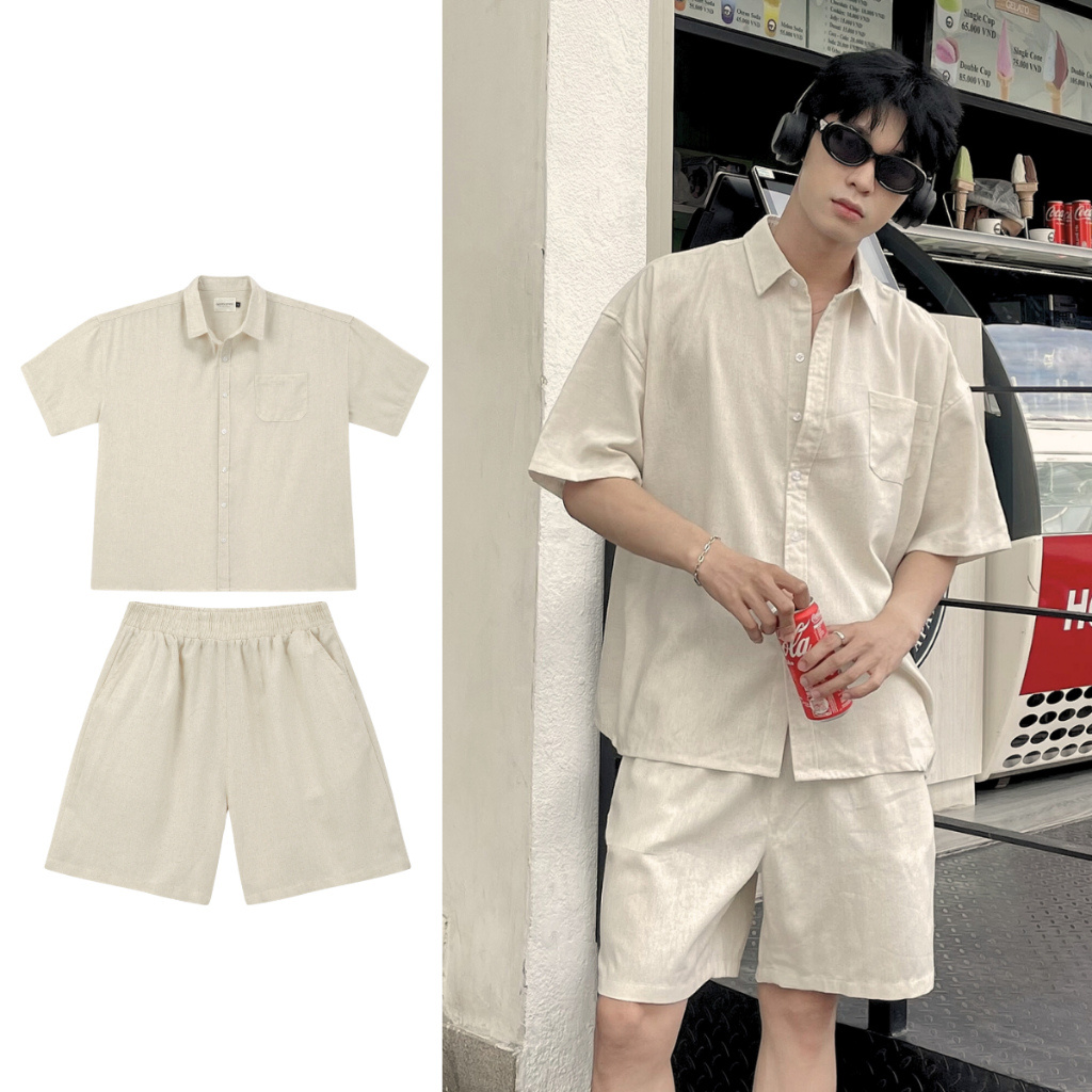 GODMOTHER | Set đũi nam sơ mi cộc tay
