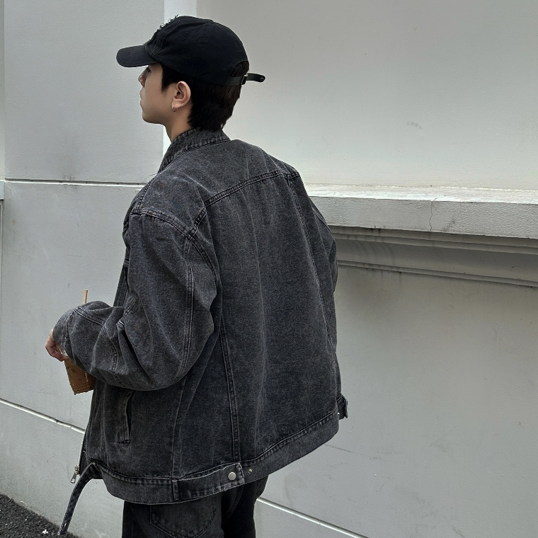 GODMOTHER | Jacket jean cổ tàu form rộng
