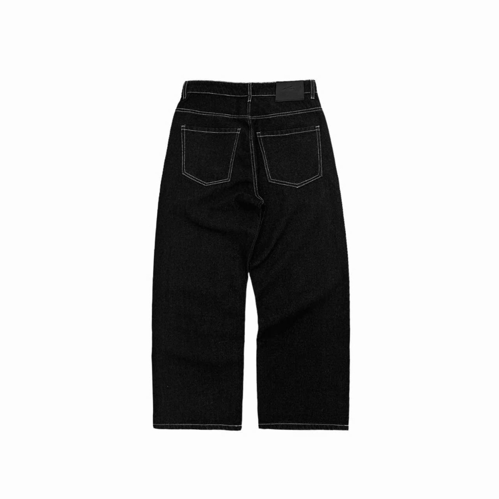 WHOSE Studio | Wide straight jeans chỉ trắng