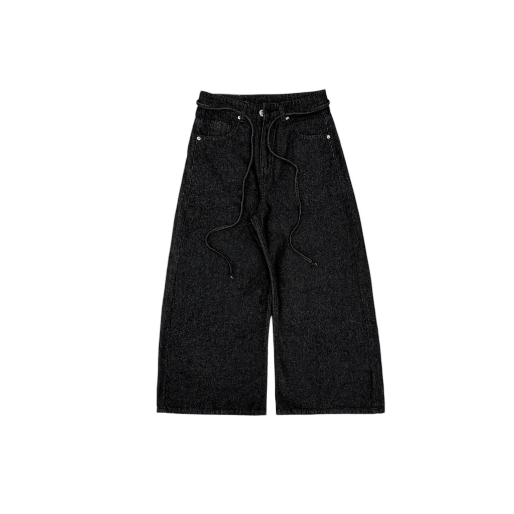 WHOSE Studio | Loose pleat jeans raw black