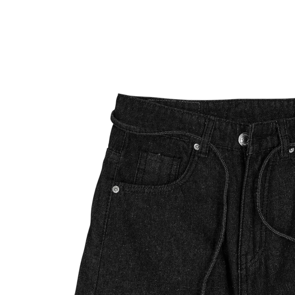 WHOSE Studio | Loose pleat jeans raw black