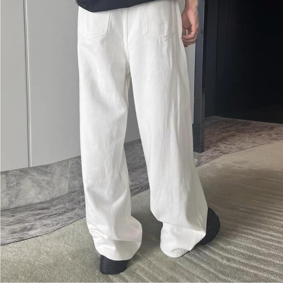 WHOSE Studio | White torn baggy jeans