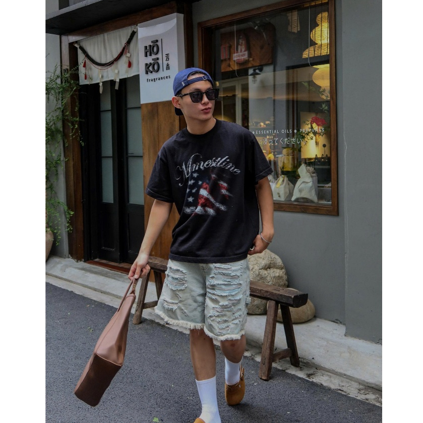 MMESTLINE | T-shirt "USA Vintage" boxy premium cotton