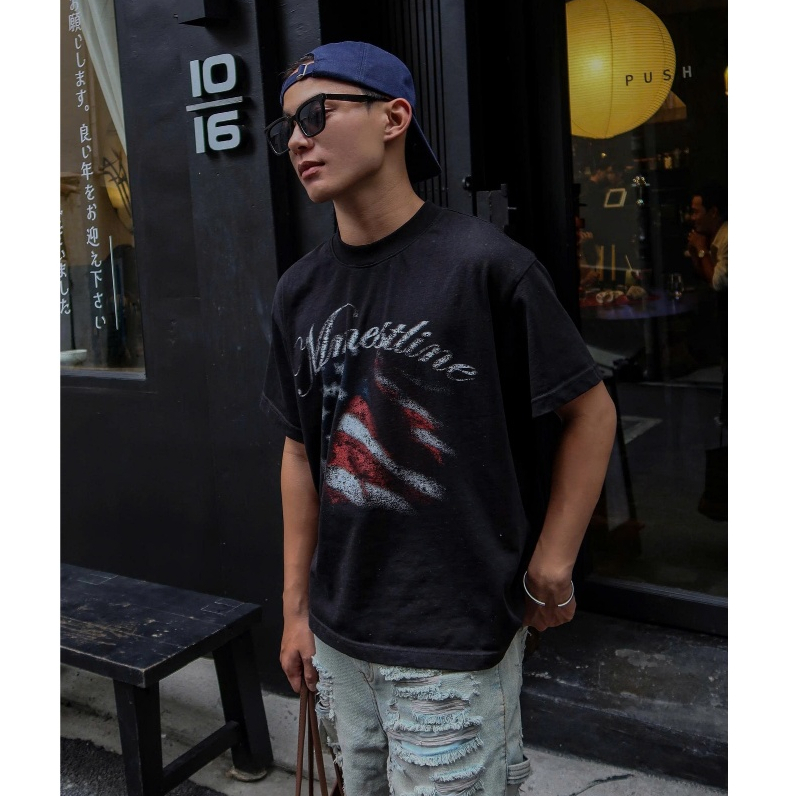 MMESTLINE | T-shirt "USA Vintage" boxy premium cotton