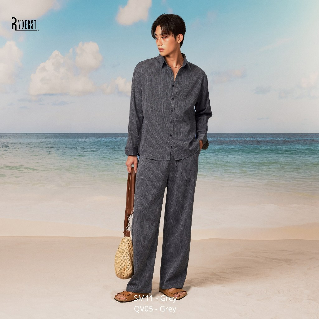Ryder | Set sơ mi dài tay & quần tuytsi co giãn