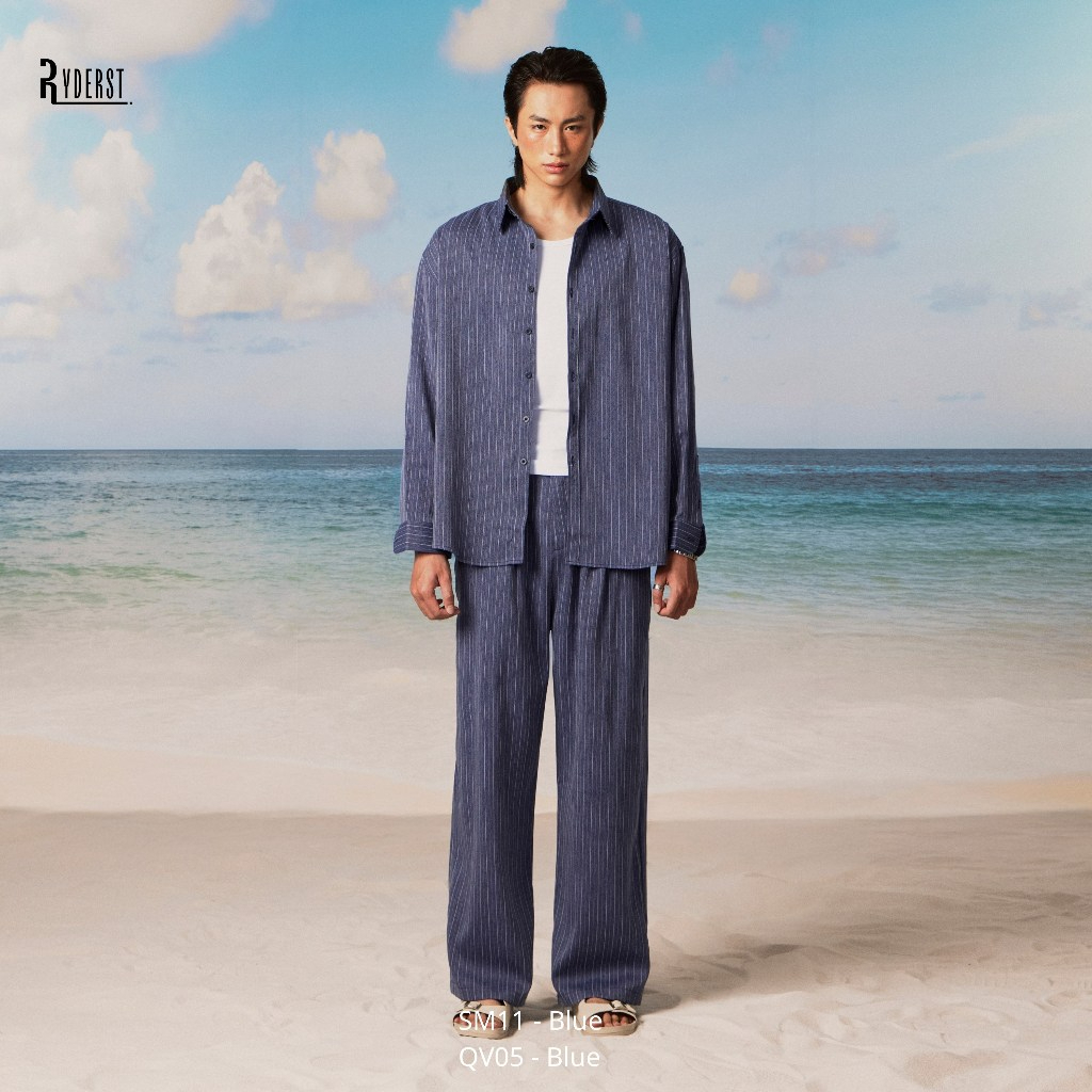 Ryder | Set sơ mi dài tay & quần tuytsi co giãn