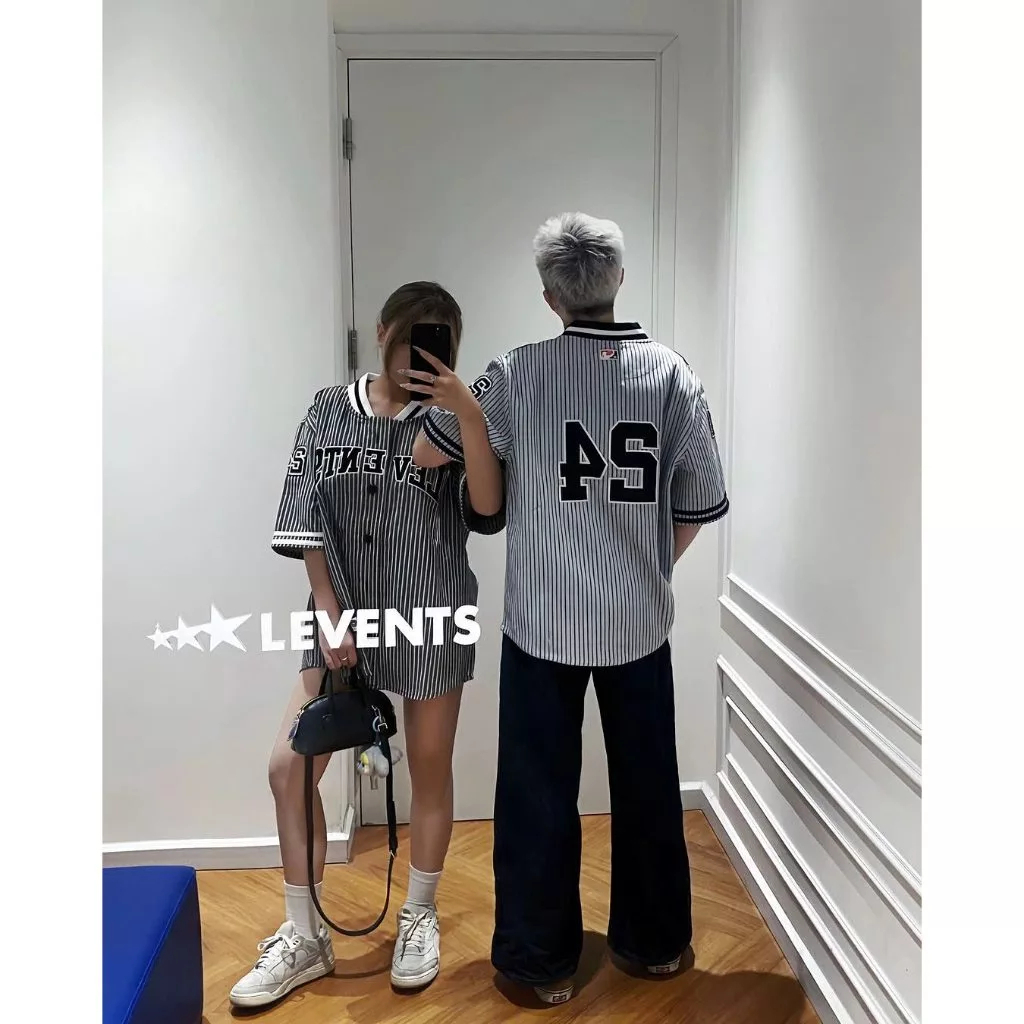 Levents | Áo jersey striped baseball unisex