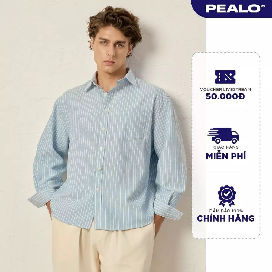 PEALO | Áo sơ mi kẻ to Oxford form Relax Cotton