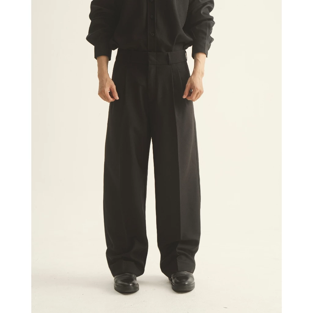 WEDOOKS | Quần dáng suông nam cạp cao ống rộng wide leg trousers
