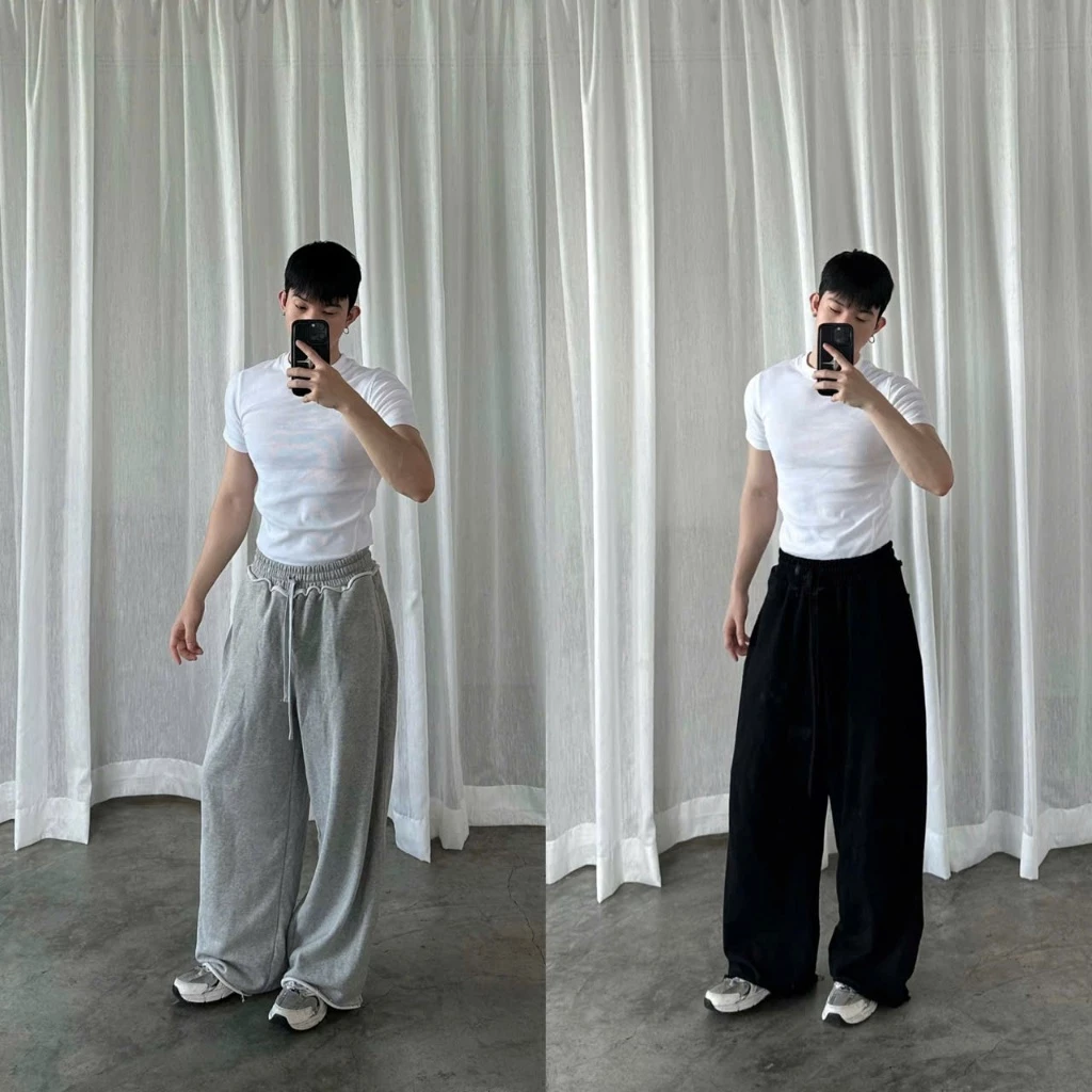 FABULOUS | Quần dài nỉ phối rách unisex, chất liệu vải chân cua, form ống rộng tôn dáng