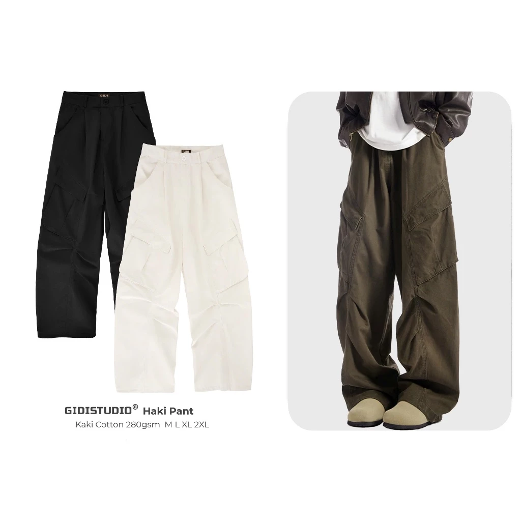 GIDISTUDIO | Quần kaki pocket hộp 