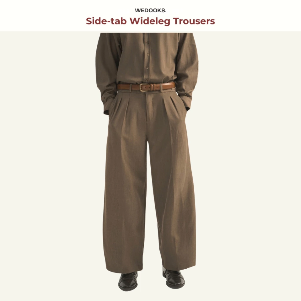 WEDOOKS | Quần tây nam ống rộng có side-tab tăng giảm độ rộng lưng quần side-tab wideleg trousers