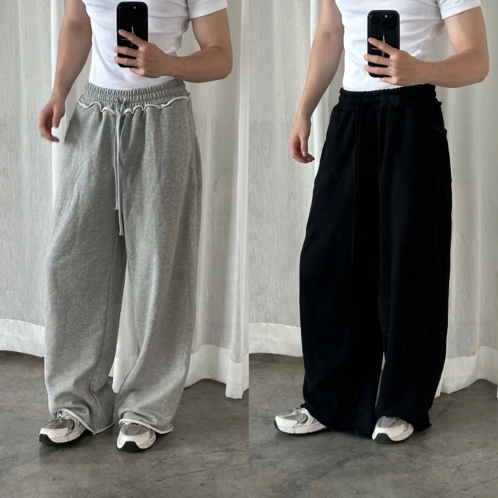 FABULOUS | Quần dài nỉ phối rách unisex, chất liệu vải chân cua, form ống rộng tôn dáng