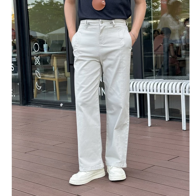 Độc Menswear | Quần kaki ống đứng phối dây vải