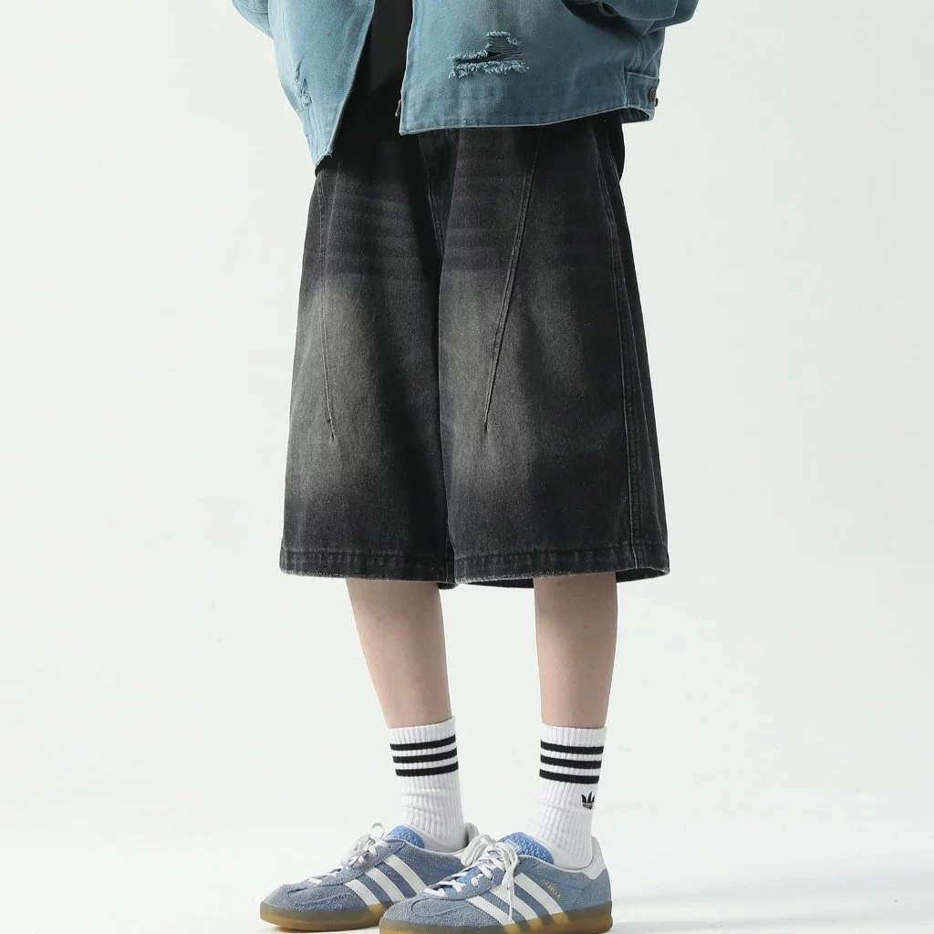 GIDISTUDIO | Quần baggy jeans short lửng GIDISTUDIO Unisex  
