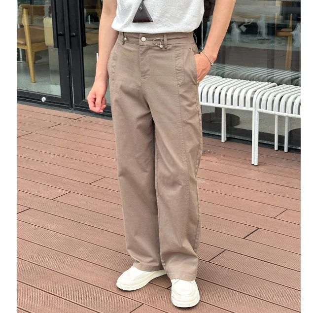 Độc Menswear | Quần kaki ống đứng phối dây vải