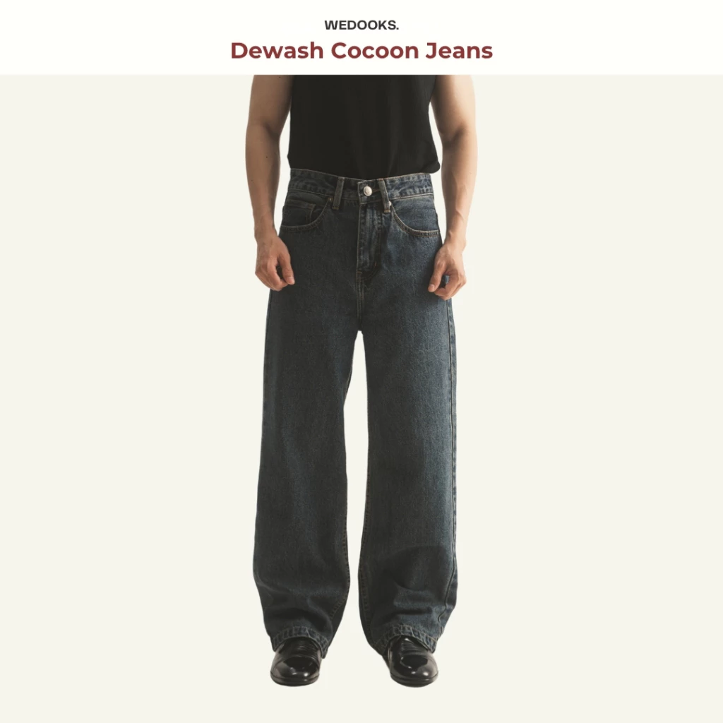 WEDOOKS | Quần jeans wash nam dáng cocoon chất liệu denim dày dặn DW cocoon jeans