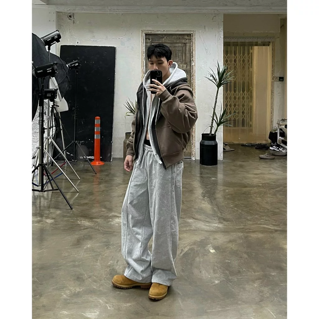FABULOUS | Quần nỉ phối gân unisex, chất liệu vải chân cua cao cấp, form ống rộng tôn dáng