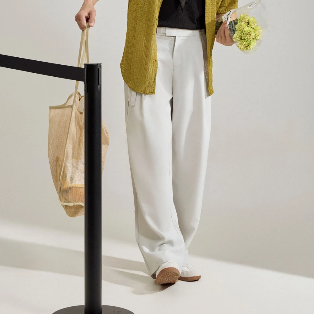 Độc Menswear | Quần tây ống rộng cạp chun phối sidetab phủ giày