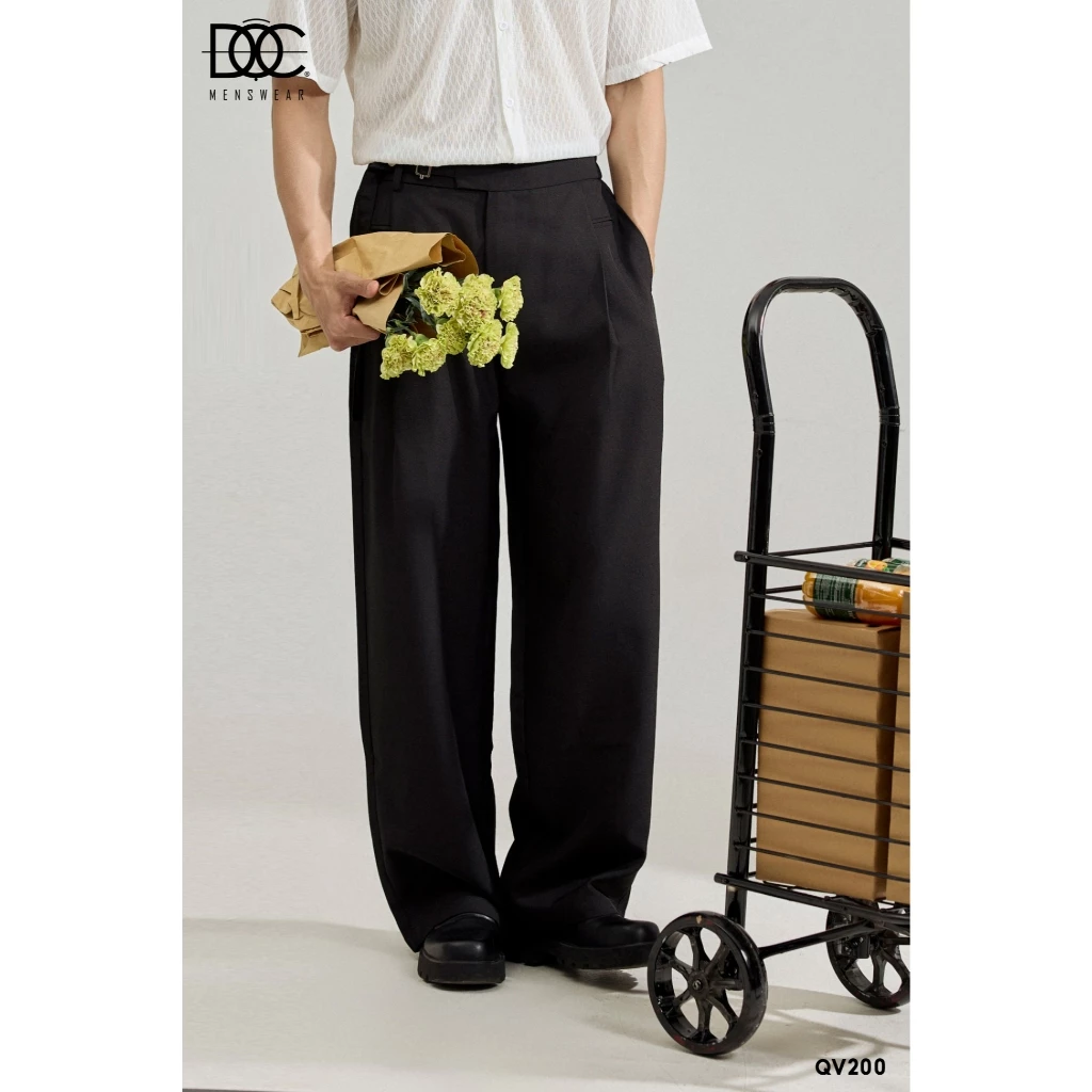 Độc Menswear | Quần tây ống rộng cạp chun phối sidetab phủ giày