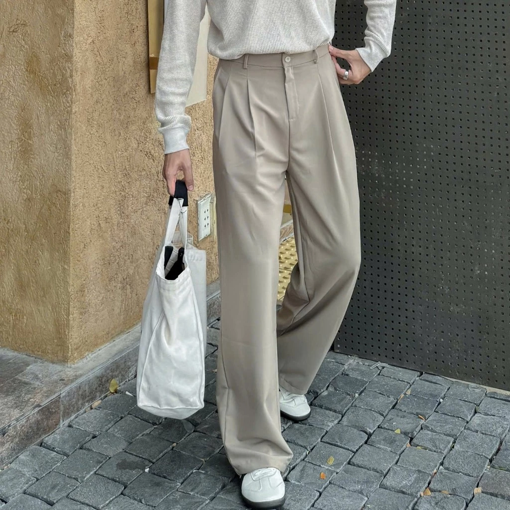 GIDI | Quần tây DAILY ống rộng kate cotton Korea