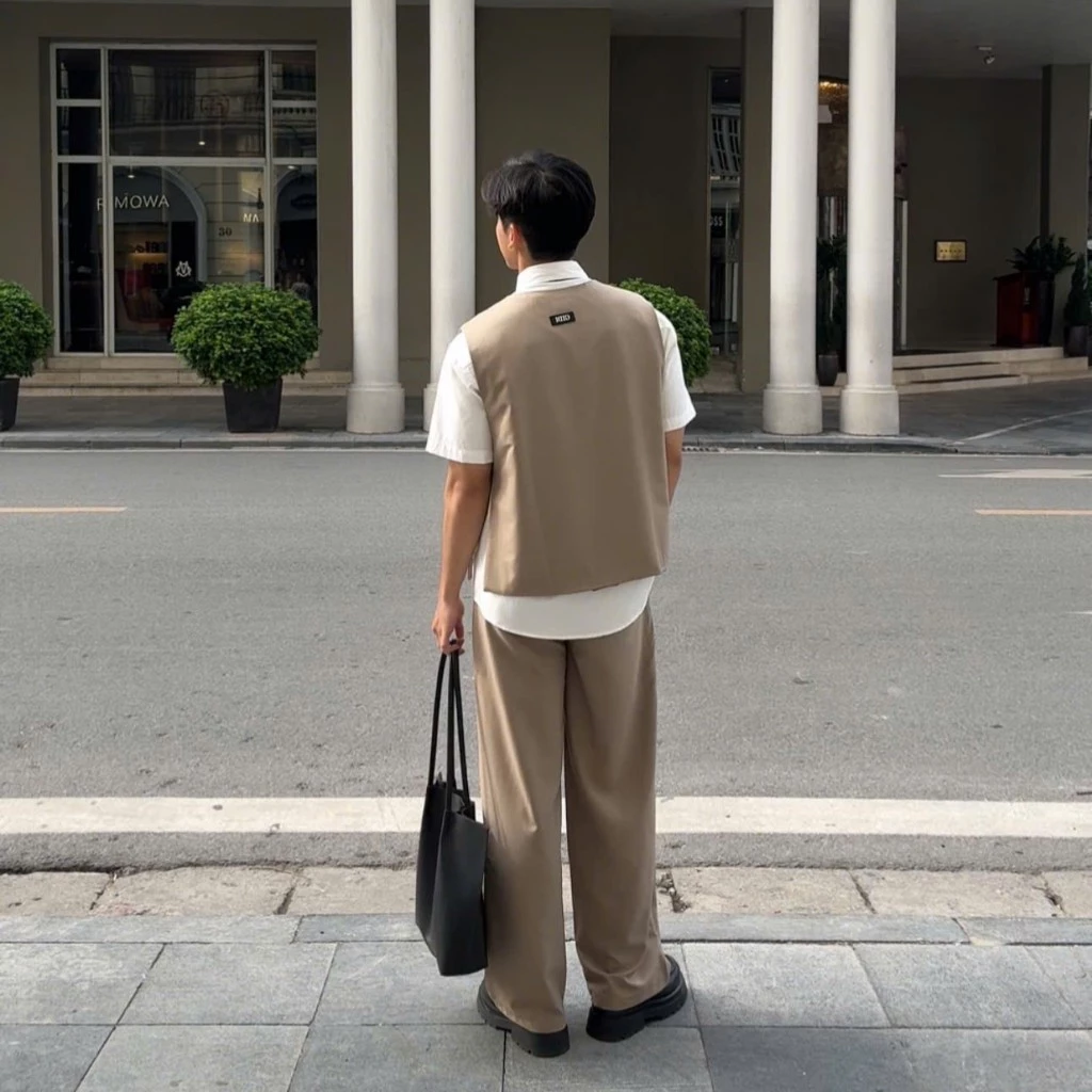 GIDISTUDIO | Set áo gile phối sơ mi & quần tây GIDISTUDIO Unisex  