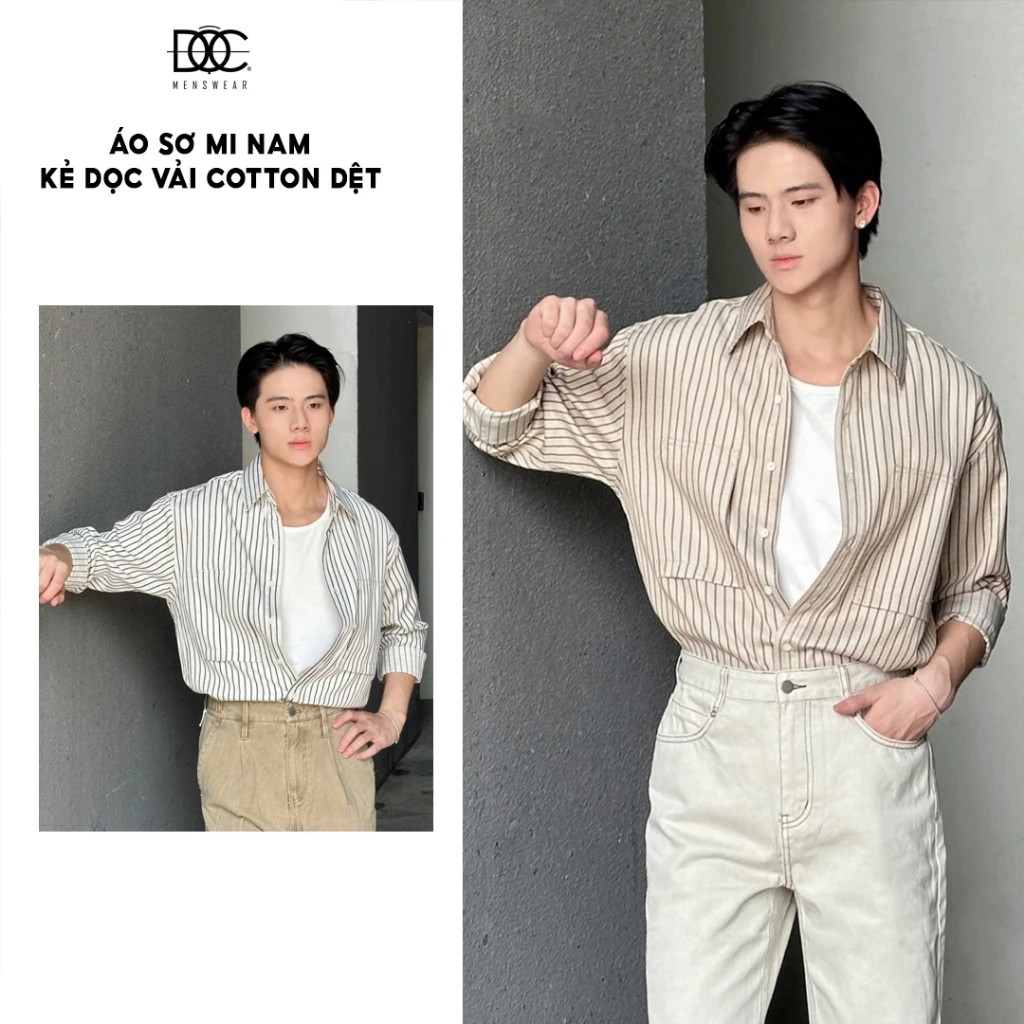 Độc Menswear | Sơ mi kẻ dọc cotton  