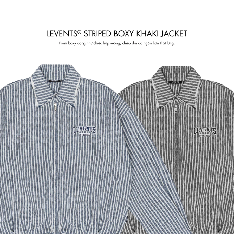 Levents® | Áo Khoác Levents Striped Boxy Khaki Jacket