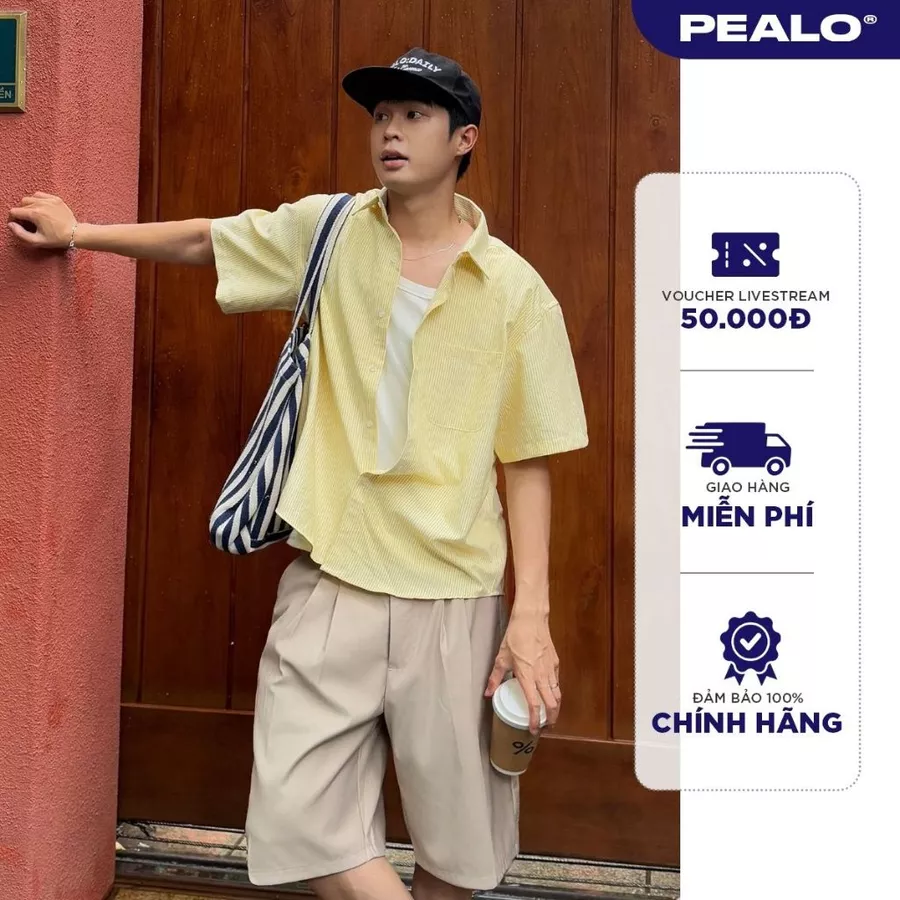 PEALO | Áo sơ mi ngắn tay chất Oxford cotton  