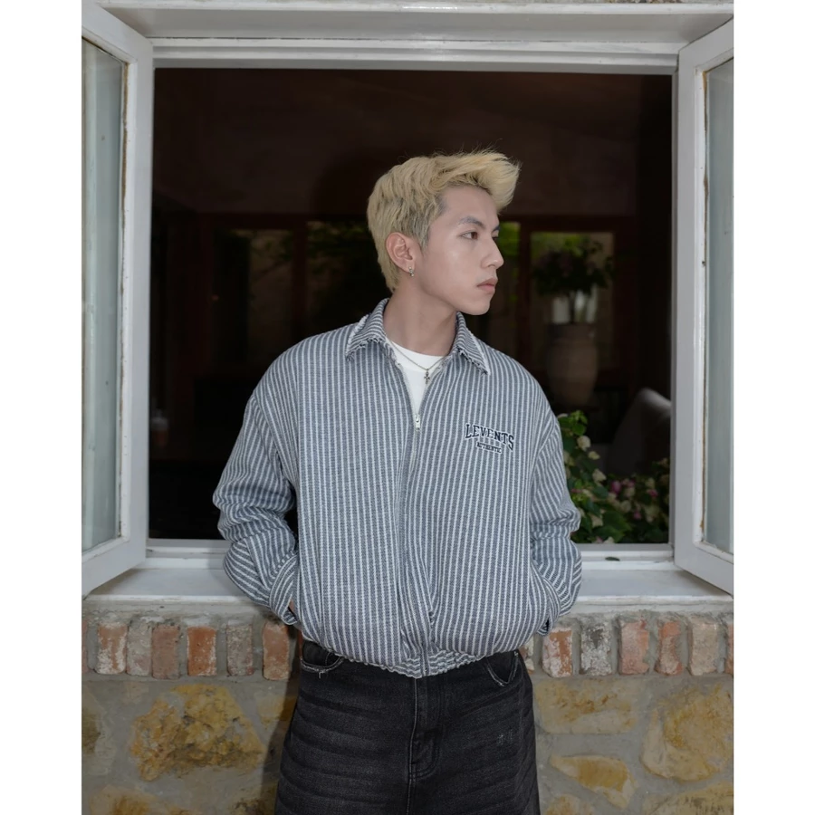 Levents® | Áo Khoác Levents Striped Boxy Khaki Jacket