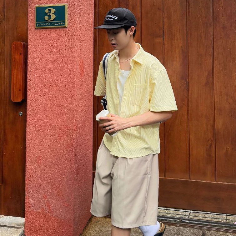 PEALO | Áo sơ mi ngắn tay chất Oxford cotton  