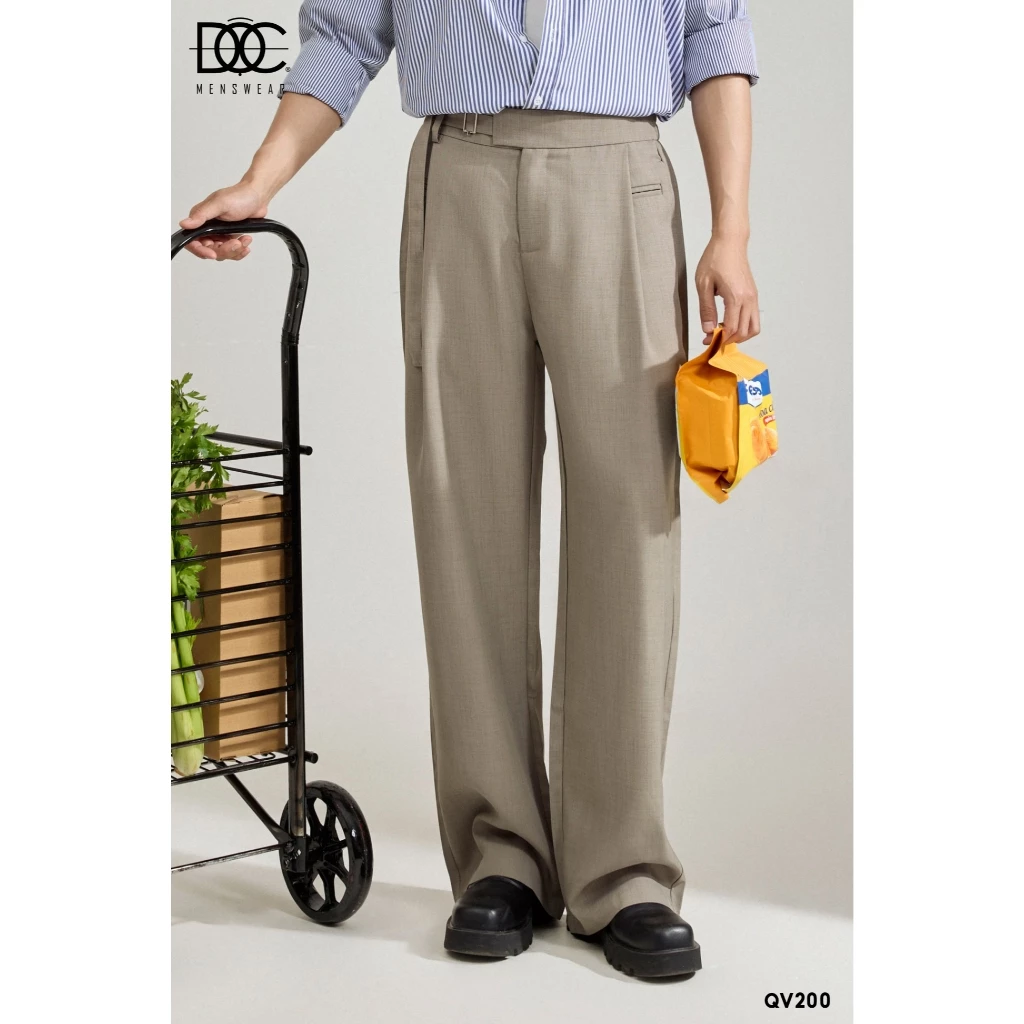 Độc Menswear | Quần tây ống rộng cạp chun phối sidetab phủ giày