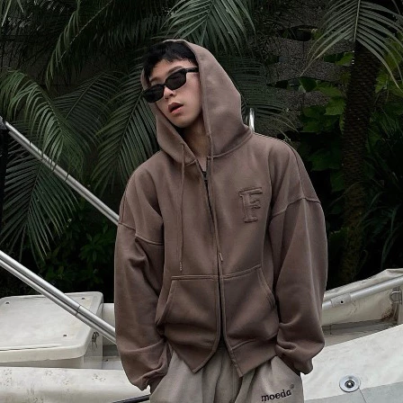 FABULOUS | Áo hoodie zip form boxy unisex chất liệu nỉ bông, có khóa kéo, logo thêu nổi bật