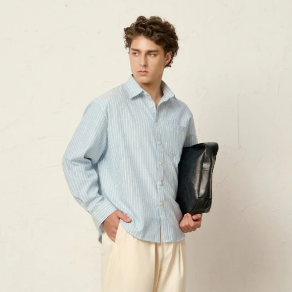 PEALO | Áo sơ mi kẻ to Oxford form Relax Cotton