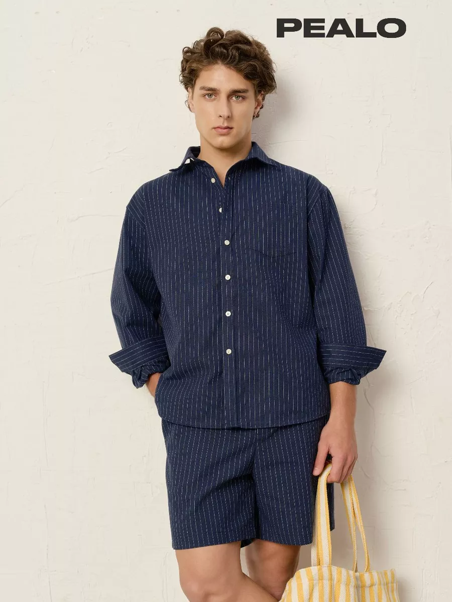 PEALO | Set sơ mi linen kẻ sọc  