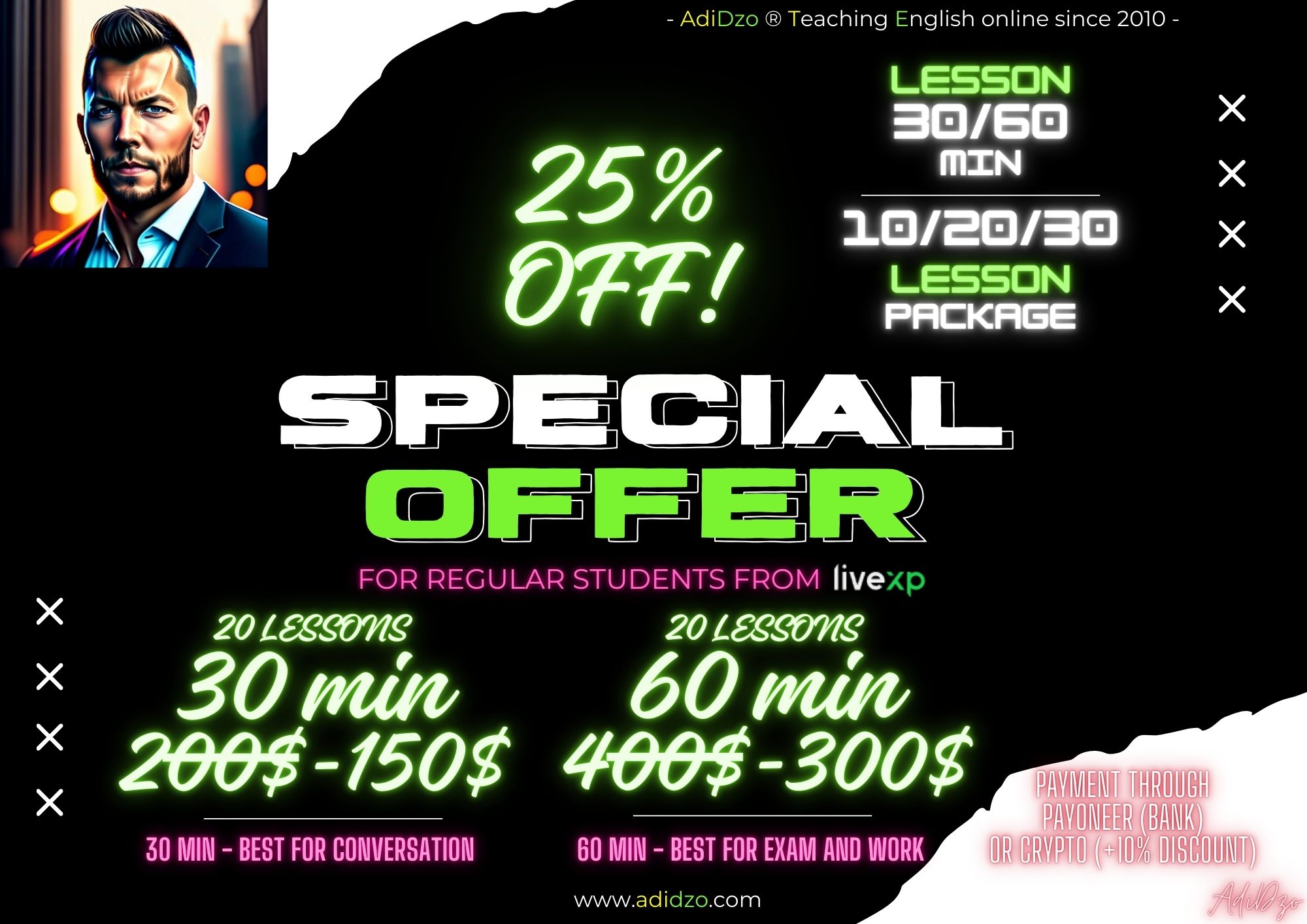 Special Offer - English Lessons - 20/60min