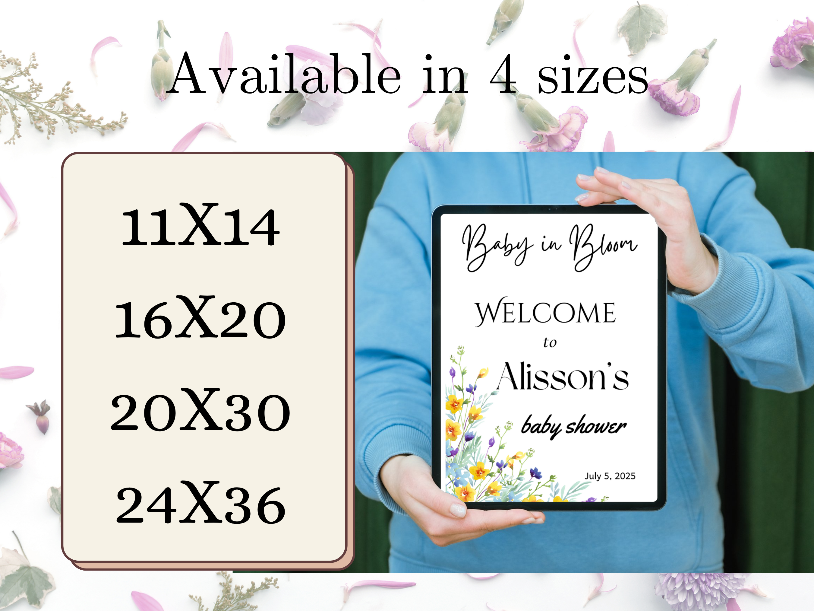 Baby in Bloom Baby Shower Sign