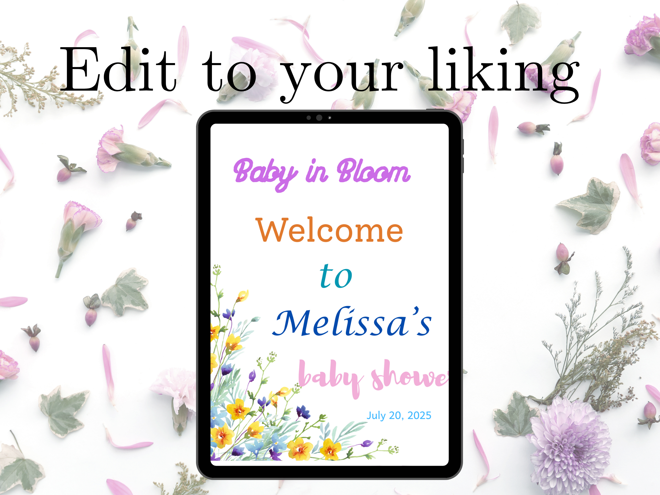 Baby in Bloom Baby Shower Sign