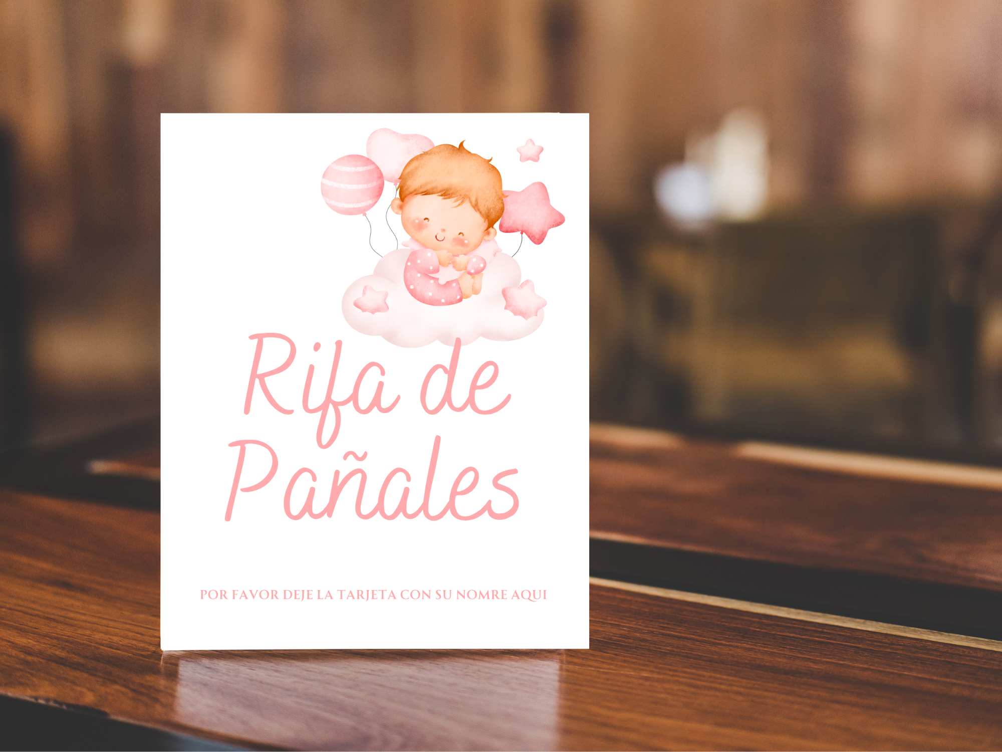 Plantilla de Baby Shower & Plantillas para Rifa de Pañales