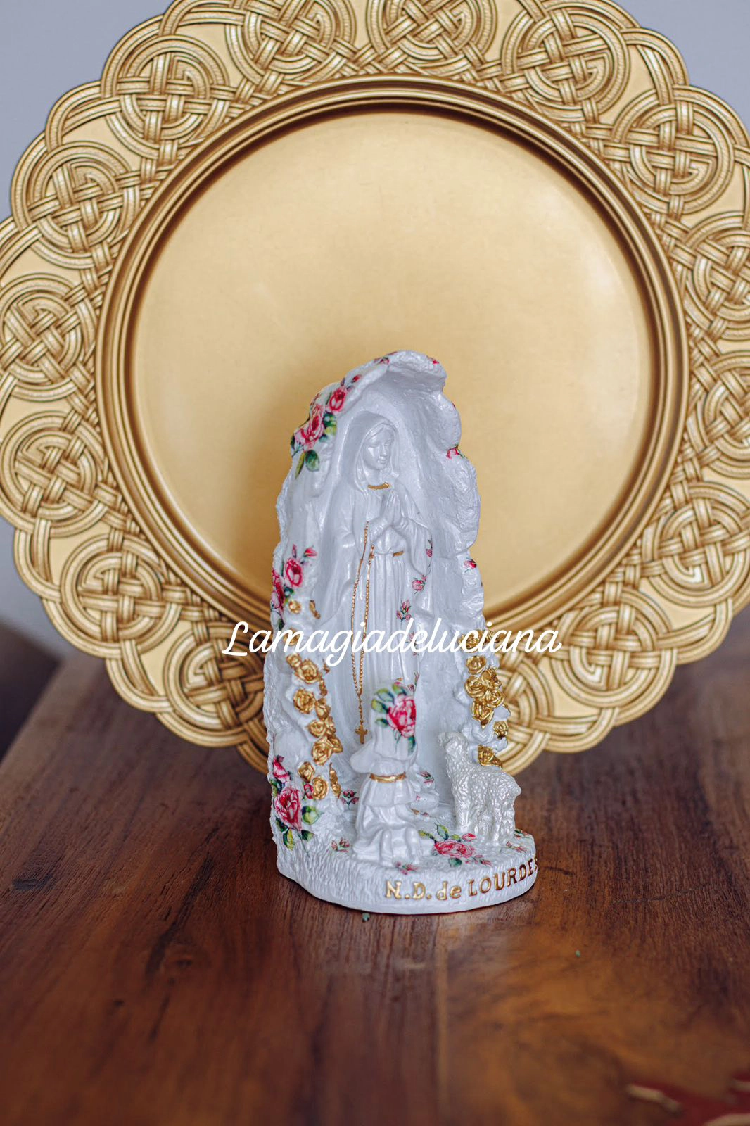 Virgen de Lourdes en Resina (22 cm)