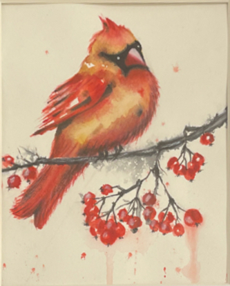 Hand-Painted Bird Artwork