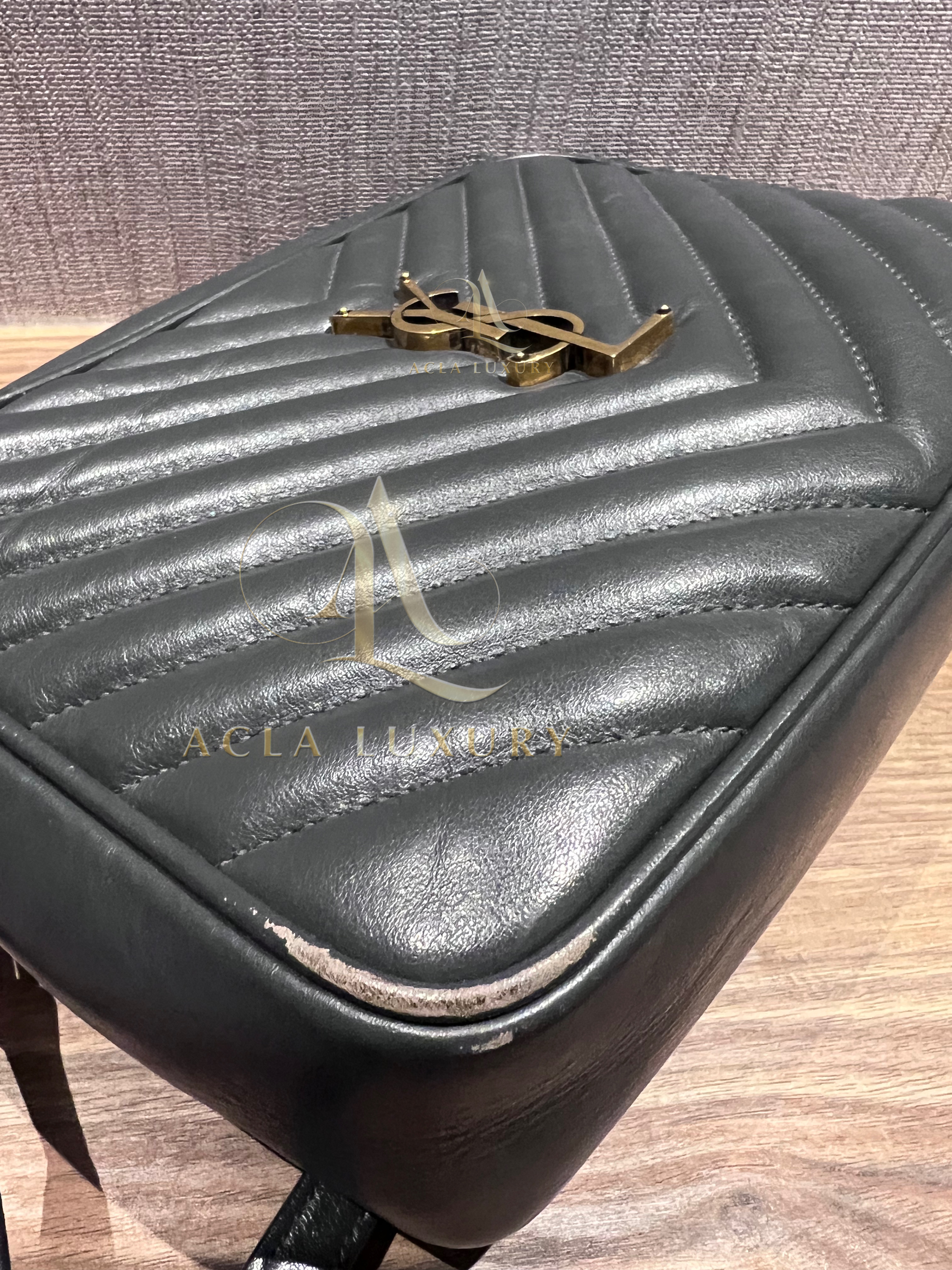 Yves Saint Laurent Monogram Lou Shoulder Bag Grey