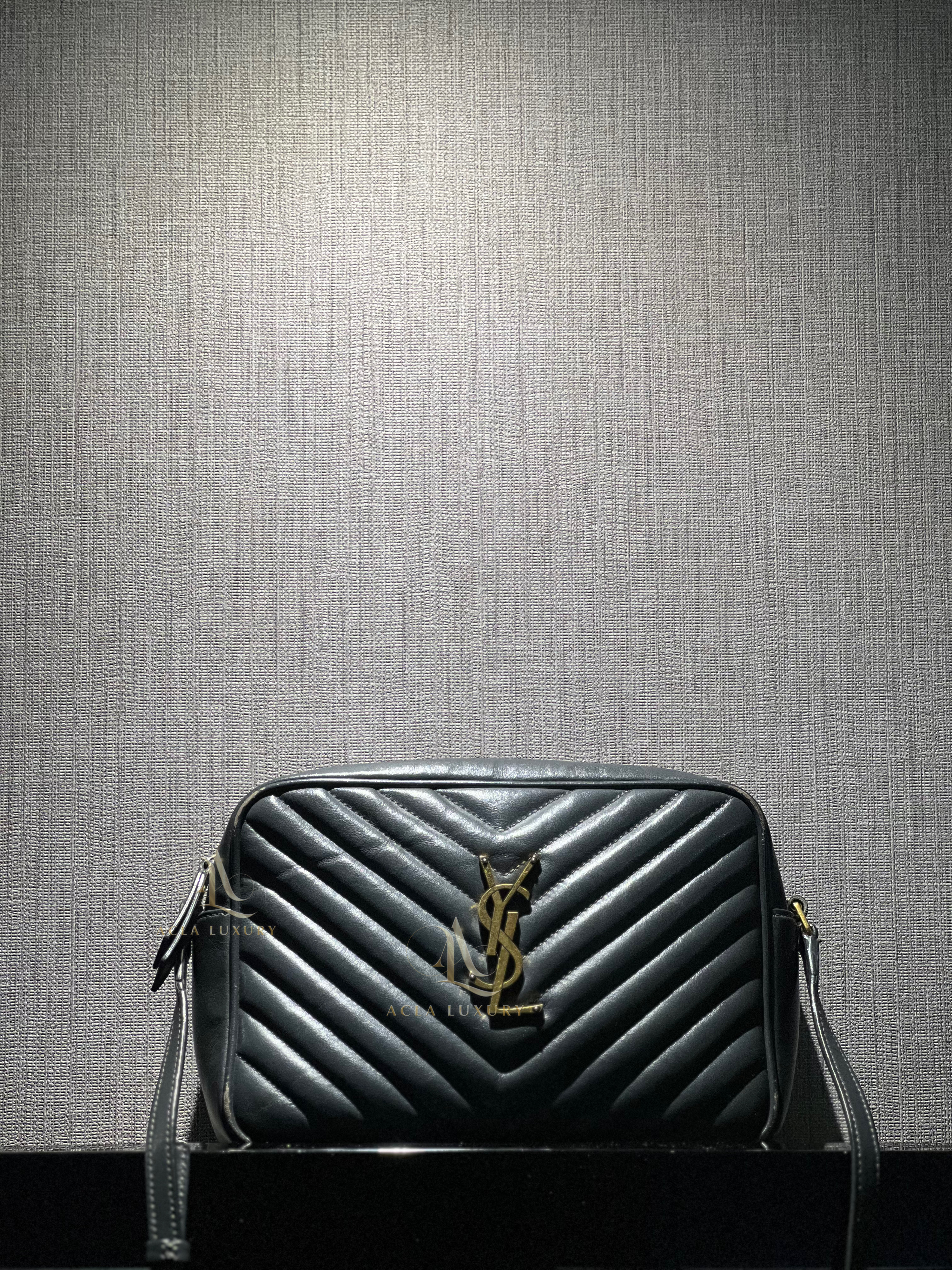 Yves Saint Laurent Monogram Lou Shoulder Bag Grey