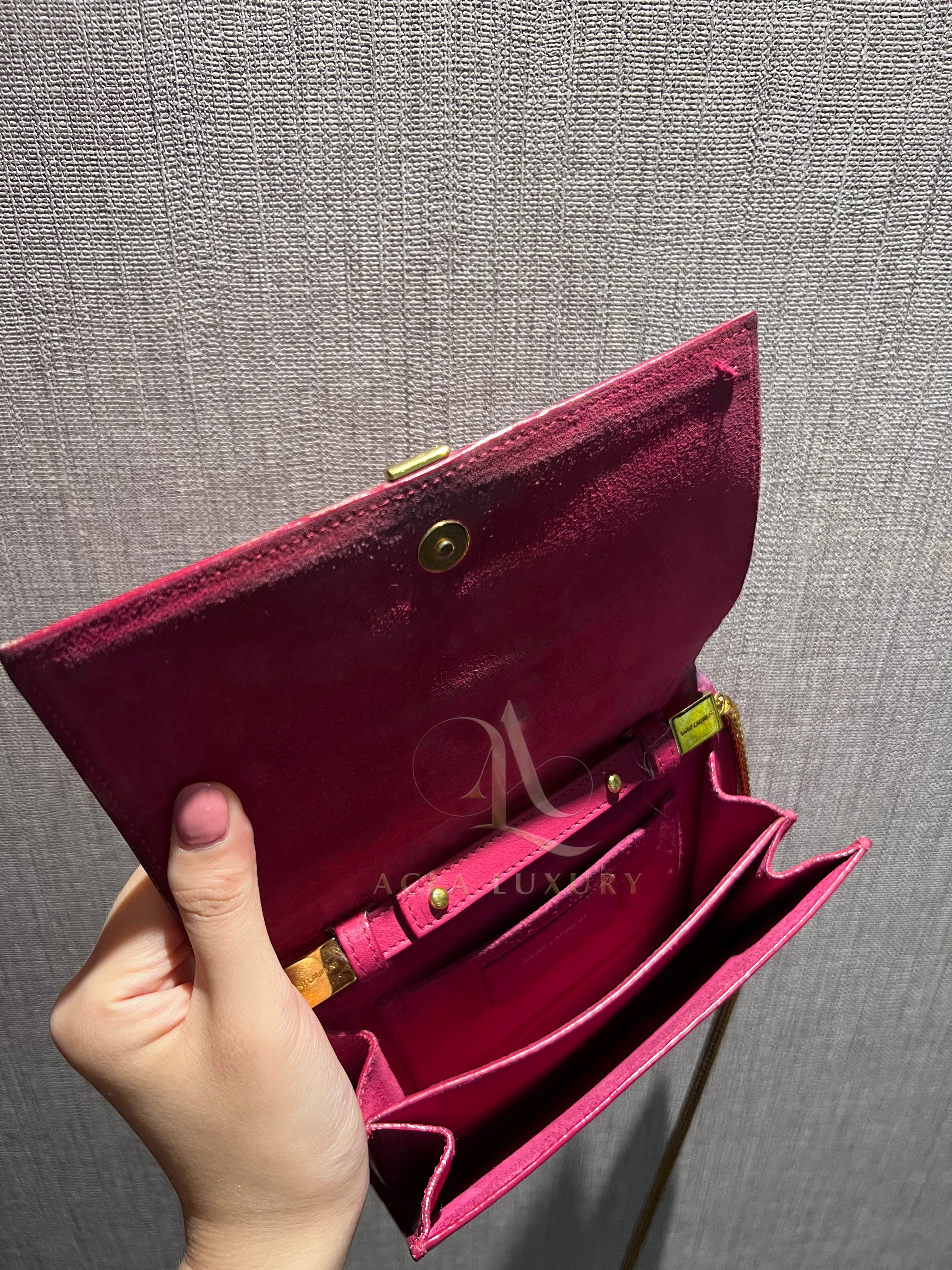 Yves Saint Laurent Y Ligne Clutch Pink